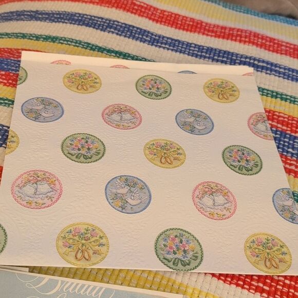 MCM Vintage 60s 70s wedding bridal shower wrapping paper lot bride floral - Picture 8 of 14